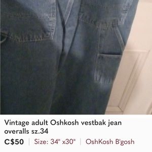 Vintage Oshkosh Overalls